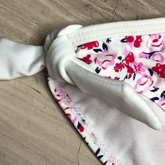 Snapper Rock Floral Flounce Bikini Swimsuit Beach Pool Vacation Trip Red Pink 3T - Picture 3 of 6